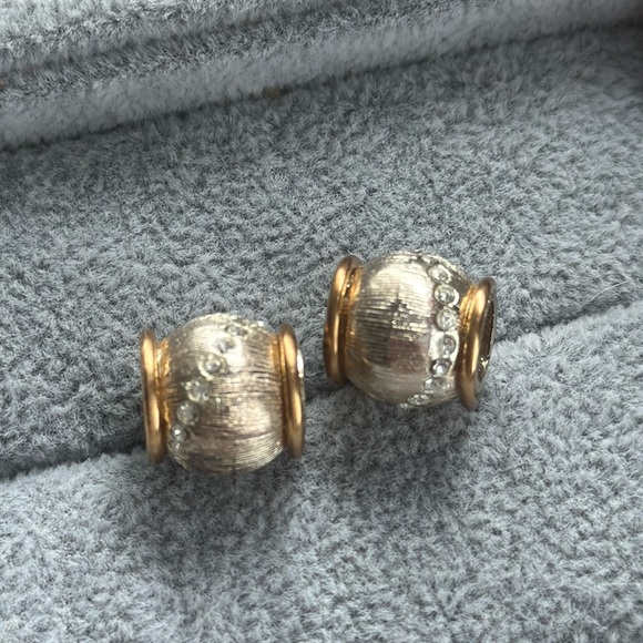 Brighton Gold and Shiny Sparkle Silver bezel-set crystals Beads 2 Bead Bundle - Picture 2 of 3